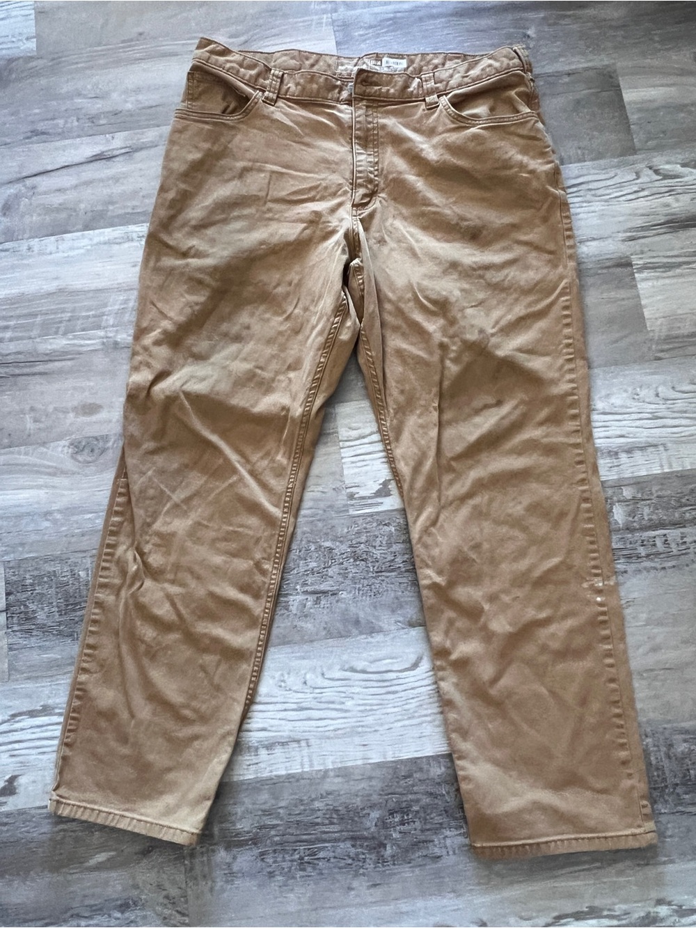 Carhartt STAINED Men's Rugged Flex Relaxed Fit Brown Canvas Work Pants 38x32